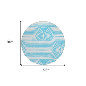 HomeRoots 5' X 8' Abstract Washable Non-Skid Area Rug - Stylish, Stain-Resistant Design for Indoor & Outdoor Use Teal 561872