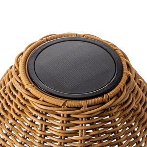 Kintal Solar Rattan Weave Outdoor Table Lamp Cordless Warm Led Ambient Light