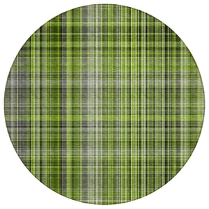 HomeRoots 5' X 8' Classic Plaid Washable Non-Skid Area Rug for Indoor & Outdoor Spaces – Durable & Stylish Green 561881