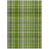 Homeroots 10' X 14' Green Plaid Washable Non Skid Indoor Outdoor Area Rug Green Polyester 561884