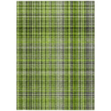 Homeroots 10' X 14' Green Plaid Washable Non Skid Indoor Outdoor Area Rug Green Polyester 561884