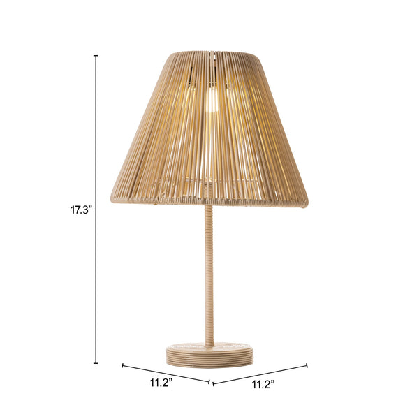 Lumika Solar Rattan Outdoor Table Lamp Cordless Led Warm Light for Patio Garden