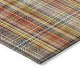 Homeroots 8' Runner Orange Plaid Washable Non Skid Indoor Outdoor Runner Rug Paprika Polyester 561895