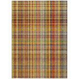 Homeroots 3' X 5' Orange Plaid Washable Non Skid Indoor Outdoor Area Rug Paprika Polyester 561897