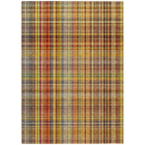 Homeroots 3' X 5' Orange Plaid Washable Non Skid Indoor Outdoor Area Rug Paprika Polyester 561897