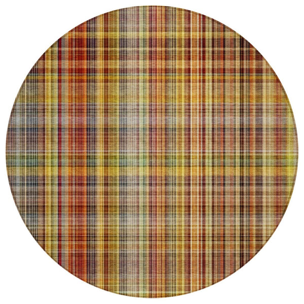 HomeRoots 5' X 8' Classic Plaid Washable Non-Skid Area Rug for Indoor & Outdoor Spaces – Durable & Stylish Paprika 561899