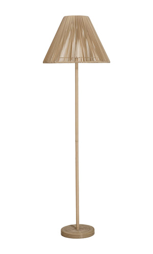 Lumika Outdoor Solar Floor Lamp Rattan Style Cordless Patio Light with Led Warmth
