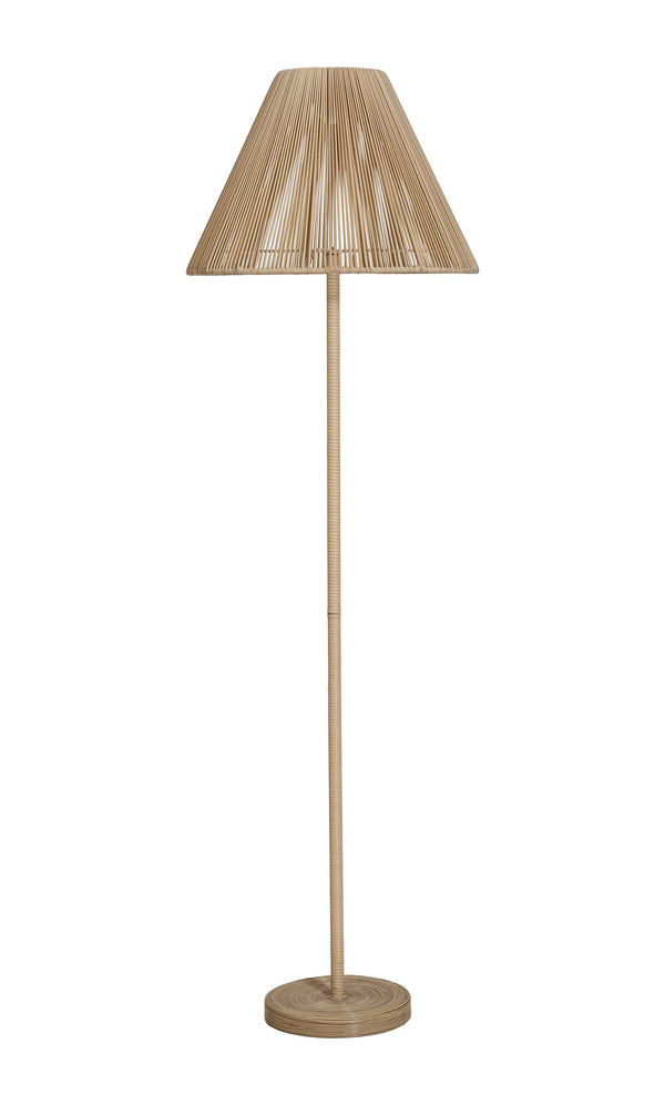 Lumika Outdoor Solar Floor Lamp Rattan Style Cordless Patio Light with Led Warmth
