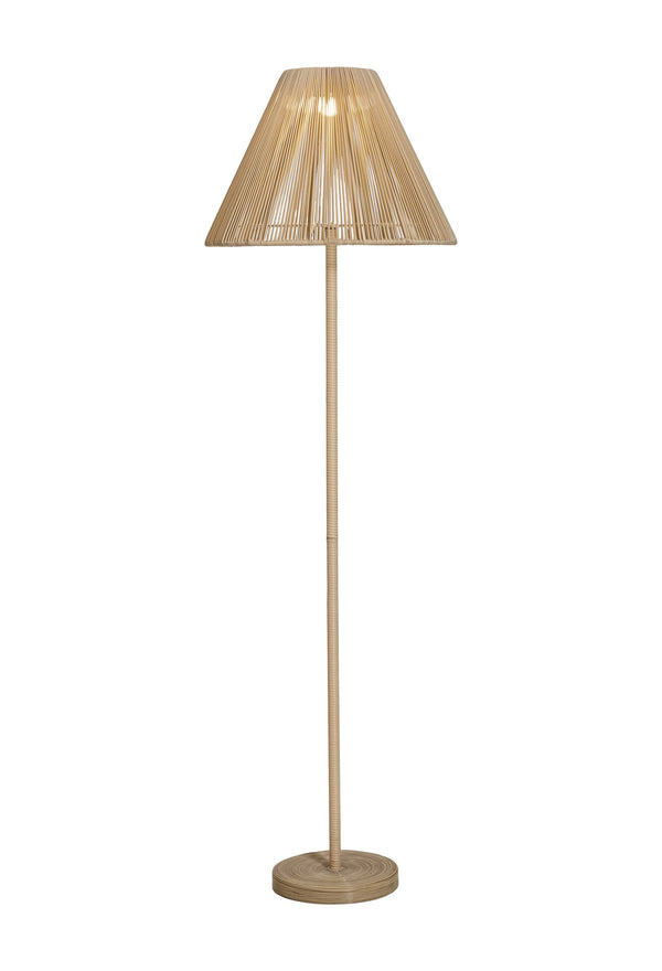 Lumika Outdoor Solar Floor Lamp Rattan Style Cordless Patio Light with Led Warmth