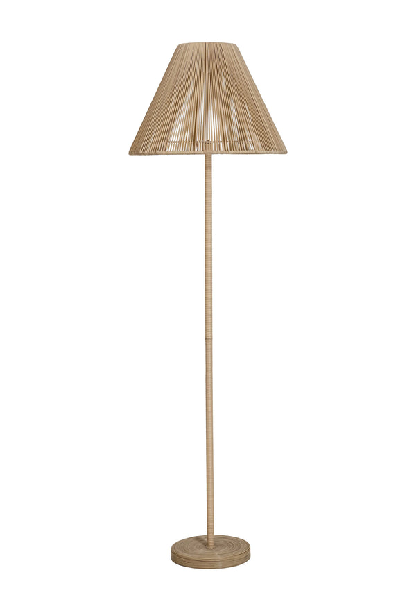 Lumika Outdoor Solar Floor Lamp Rattan Style Cordless Patio Light with Led Warmth