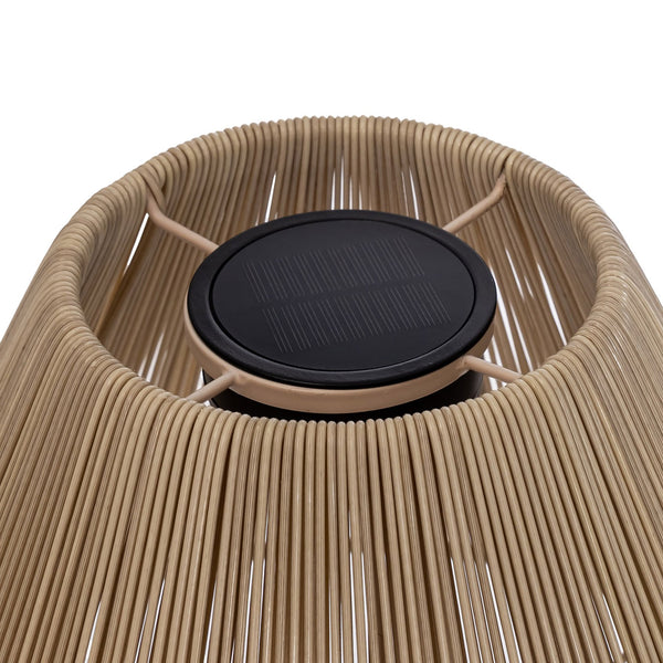 Lumika Outdoor Solar Floor Lamp Rattan Style Cordless Patio Light with Led Warmth