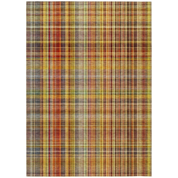 HomeRoots 5' X 8' Classic Plaid Washable Non-Skid Area Rug for Indoor & Outdoor Spaces – Durable & Stylish Paprika 561900