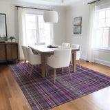 Homeroots 3' X 5' Purple And Gray Plaid Washable Non Skid Indoor Outdoor Area Rug Purple Polyester 561906