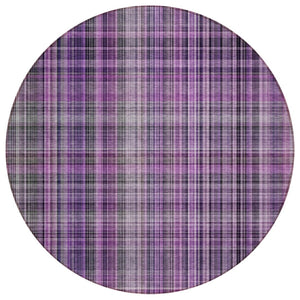 HomeRoots 5' X 8' Classic Plaid Washable Non-Skid Area Rug for Indoor & Outdoor Spaces – Durable & Stylish Purple 561908