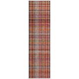 Homeroots 8' Runner Red Plaid Washable Non Skid Indoor Outdoor Runner Rug Red Polyester 561913