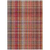 Homeroots 3' X 5' Red Orange And Brown Plaid Washable Non Skid Indoor Outdoor Area Rug Red Polyester 561915