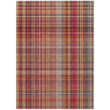 Homeroots 3' X 5' Red Orange And Brown Plaid Washable Non Skid Indoor Outdoor Area Rug Red Polyester 561915