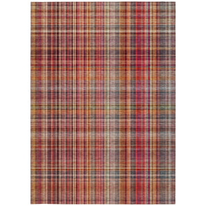 Homeroots 8' X 10' Red Plaid Washable Non Skid Indoor Outdoor Area Rug Red Polyester 561918