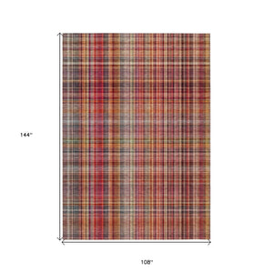 HomeRoots 5' X 8' Classic Plaid Washable Non-Skid Area Rug for Indoor & Outdoor Spaces – Durable & Stylish Red 561919