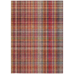 HomeRoots 5' X 8' Classic Plaid Washable Non-Skid Area Rug for Indoor & Outdoor Spaces – Durable & Stylish Red 561919