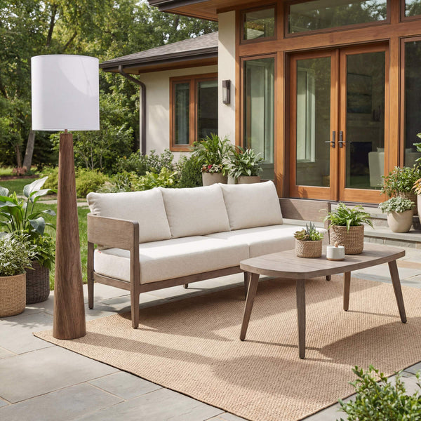 Woonari Solar Powered Outdoor Floor Lamp Cordless Led Patio Garden Accent Light