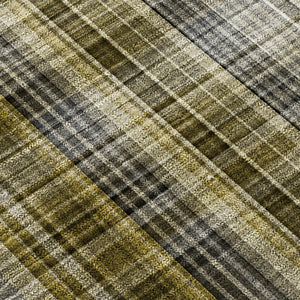 Homeroots 2' X 8' Green Beige And Gray Plaid Washable Non Skid Indoor Outdoor Area Rug Taupe Polyester 561922