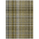 Homeroots 3' X 5' Green Beige And Gray Plaid Washable Non Skid Indoor Outdoor Area Rug Taupe Polyester 561924