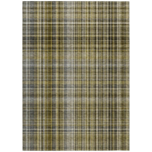 HomeRoots 5' X 8' Classic Plaid Washable Non-Skid Area Rug for Indoor & Outdoor Spaces – Durable & Stylish Taupe 561925