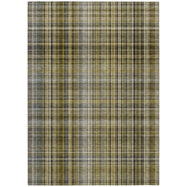 HomeRoots 5' X 8' Classic Plaid Washable Non-Skid Area Rug for Indoor & Outdoor Spaces – Durable & Stylish Taupe 561928