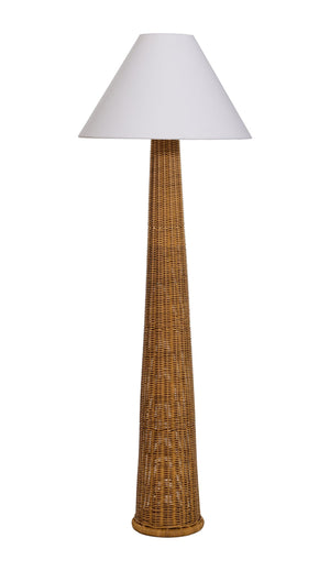Palmia Woven Rattan Solar Outdoor Floor Lamp with Warm Led Ambient Lighting
