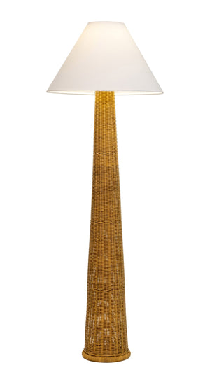 Palmia Woven Rattan Solar Outdoor Floor Lamp with Warm Led Ambient Lighting