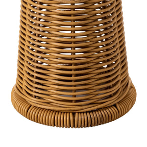 Palmia Woven Rattan Solar Outdoor Floor Lamp with Warm Led Ambient Lighting
