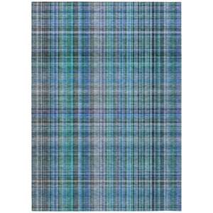 HomeRoots 5' X 8' Classic Plaid Washable Non-Skid Area Rug for Indoor & Outdoor Spaces – Durable & Stylish Teal 561934