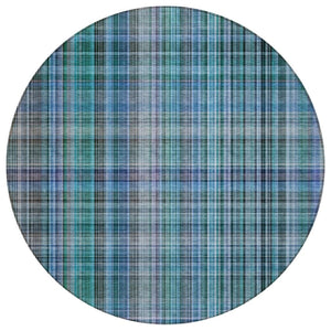HomeRoots 5' X 8' Classic Plaid Washable Non-Skid Area Rug for Indoor & Outdoor Spaces – Durable & Stylish Teal 561935