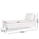 Christopher Knight Home® - Noble House - Beamon Contemporary Fabric Chaise Lounge, Ivory and Silver