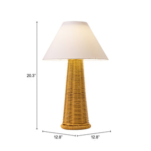 Palmia Solar Woven Rattan Outdoor Table Lamp with Warm Led and Usb Recharge