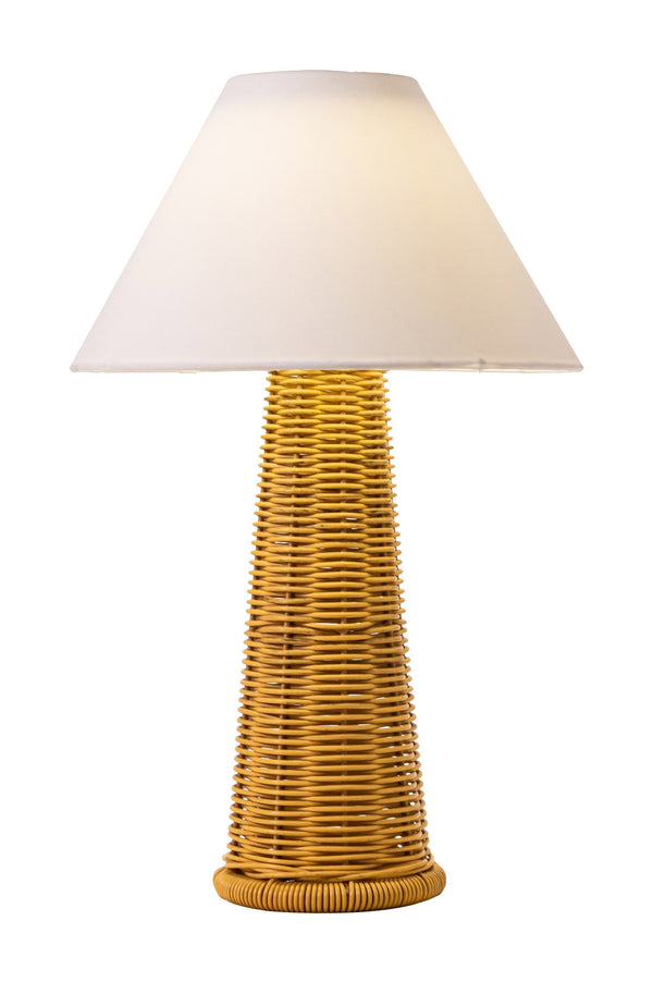 Palmia Solar Woven Rattan Outdoor Table Lamp with Warm Led and Usb Recharge