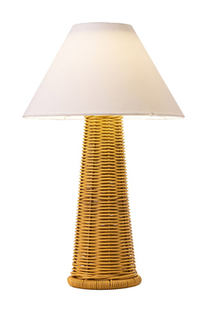 Palmia Solar Woven Rattan Outdoor Table Lamp with Warm Led and Usb Recharge