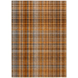 Homeroots 5' X 8' Terra Cotta Plaid Washable Non Skid Indoor Outdoor Area Rug Terracotta Polyester 561943