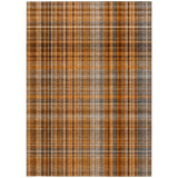 Homeroots 5' X 8' Terra Cotta Plaid Washable Non Skid Indoor Outdoor Area Rug Terracotta Polyester 561943