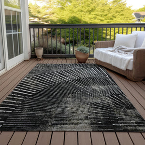 Homeroots 3' Abstract Washable Indoor Outdoor Area Rug – Stylish, Durable, And Stain-resistant For Any Space Black Polyester 561951