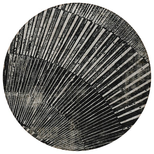 Homeroots 3' Abstract Washable Indoor Outdoor Area Rug – Stylish, Durable, And Stain-resistant For Any Space Black Polyester 561953