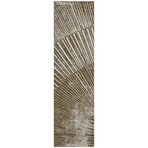 Homeroots 8' Runner Chocolate Abstract Washable Non Skid Indoor Outdoor Runner Rug Chocolate Polyester 561958