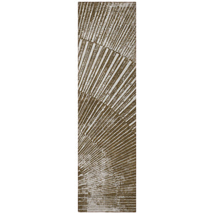 Homeroots 8' Runner Chocolate Abstract Washable Non Skid Indoor Outdoor Runner Rug Chocolate Polyester 561958