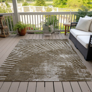 Homeroots 3' Abstract Washable Indoor Outdoor Area Rug – Stylish, Durable, And Stain-resistant For Any Space Chocolate Polyester 561961