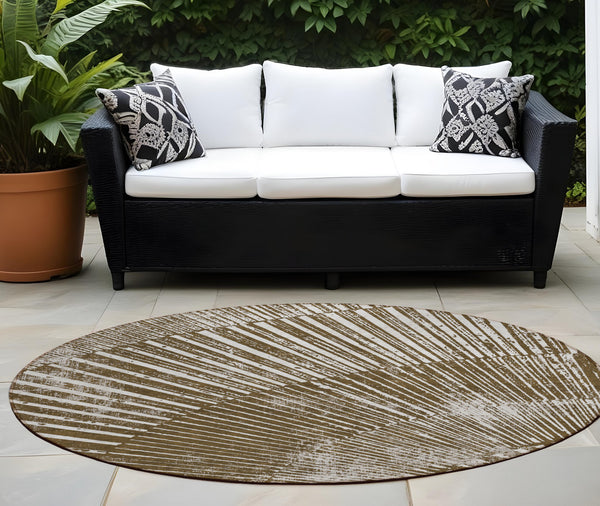 Homeroots 3' Abstract Washable Indoor Outdoor Area Rug – Stylish, Durable, And Stain-resistant For Any Space Chocolate Polyester 561962