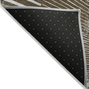 Homeroots 3' Abstract Washable Indoor Outdoor Area Rug – Stylish, Durable, And Stain-resistant For Any Space Chocolate Polyester 561962