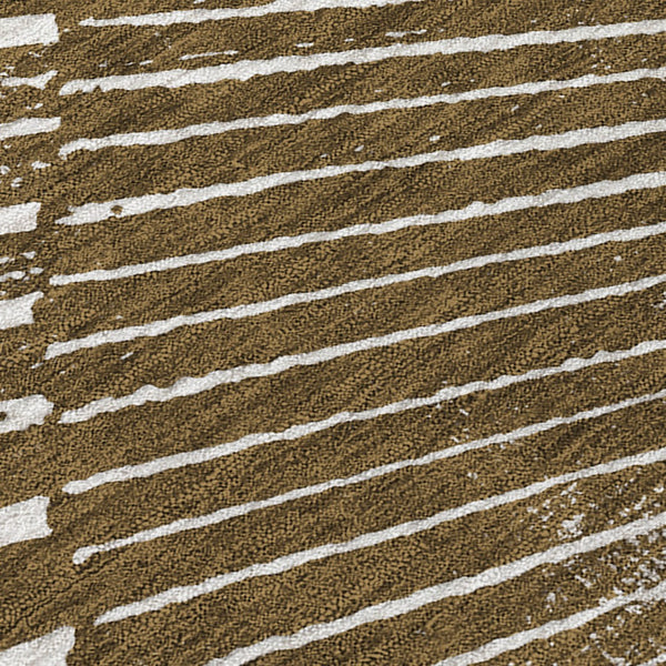 Homeroots 3' Abstract Washable Indoor Outdoor Area Rug – Stylish, Durable, And Stain-resistant For Any Space Chocolate Polyester 561962