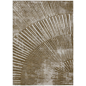 Homeroots 8' X 10' Chocolate Abstract Washable Non Skid Indoor Outdoor Area Rug Chocolate Polyester 561963