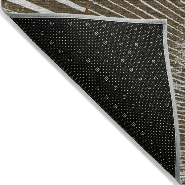 Homeroots 8' X 10' Chocolate Abstract Washable Non Skid Indoor Outdoor Area Rug Chocolate Polyester 561963